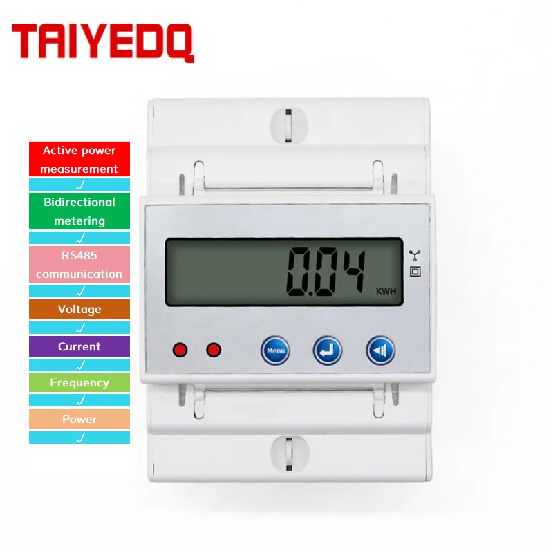 KWh Electric Energy Meter VA HZ RS485 4P Trojfázová DIN Rail 4 drôtená elektronická spotreba energie Watt Energy Energy LCD