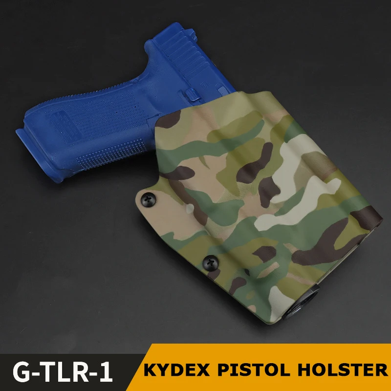 Kydex taktické pištoľové puzdro pre Glock 17 19 19x 45 TLR-1 baterka Airsoft Rýchle kreslenie pištoľového pádla puzdra na puzdro
