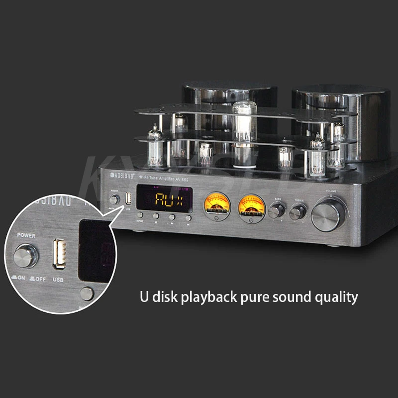 KYYSLB 220V 200W*2 HIFI Wireless Bluetooth Tube zosilňovač High-Power Fever vákuum retro retro domáci zvukový zvukový reproduktor Amplificador