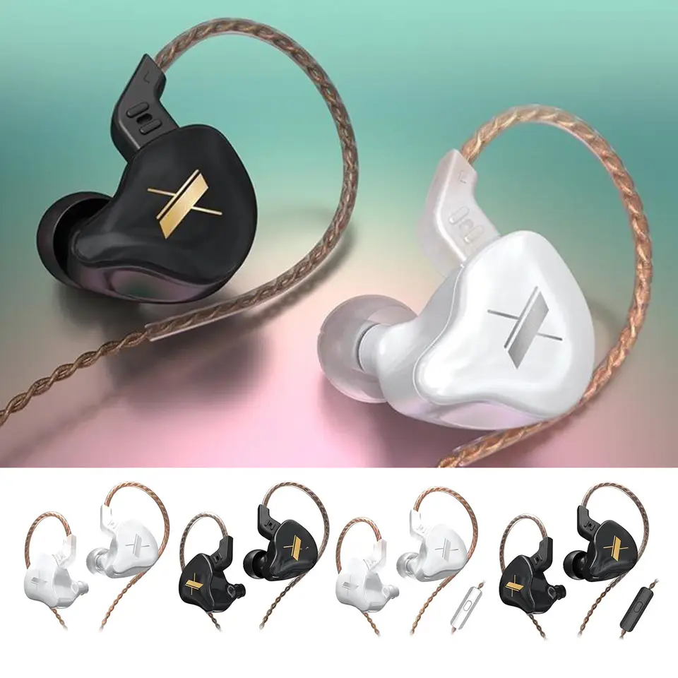 KZ EDX 1DD HIFI slúchadlá slúchadla 10 mm Dynamický ovládač odnímateľný 0,75 mm kábel
