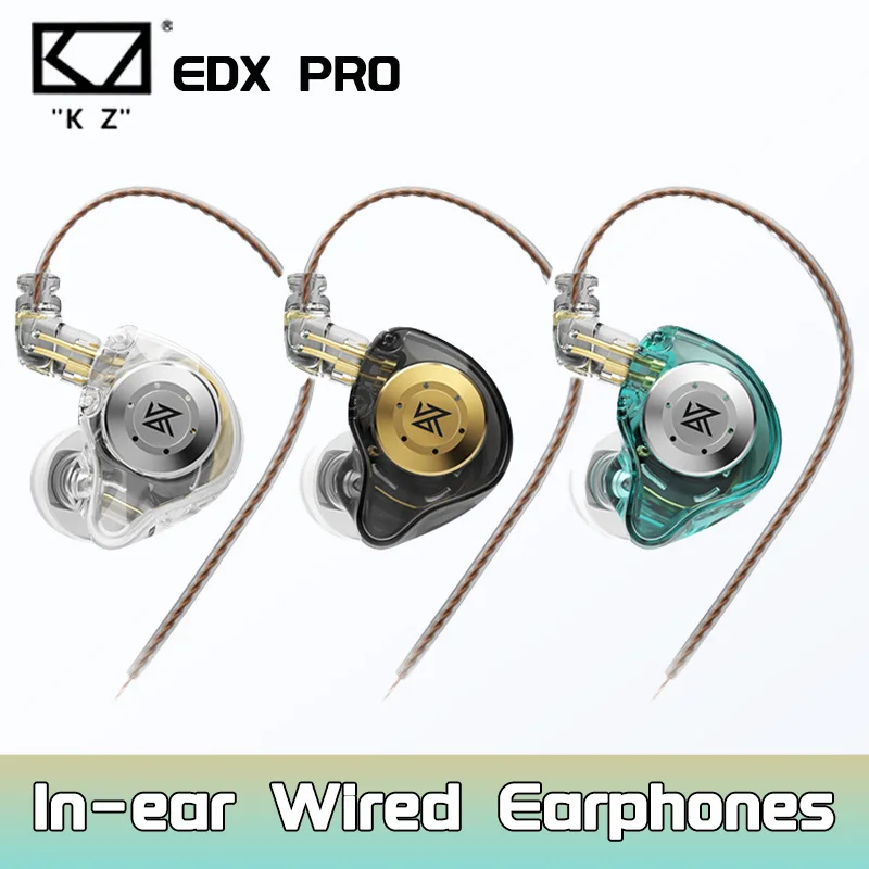KZ EDX PRO Dynamické slúchadlá Hifi basové hluky, ktoré potláčajú ušné mlynky 3,5 mm v uši Monitor Sport Driving Live Streaming Headset.