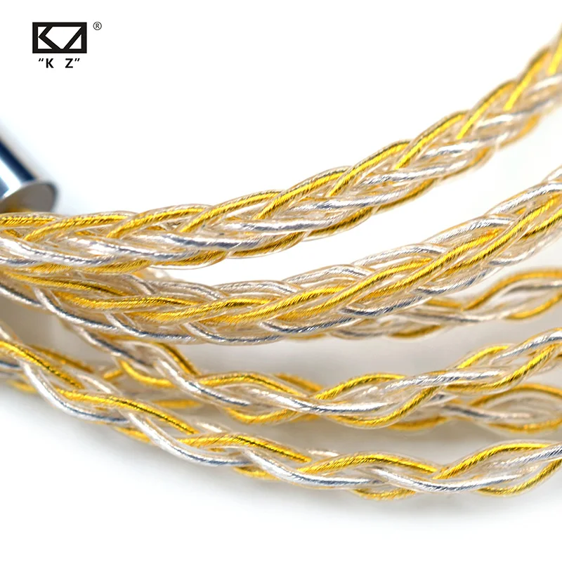 KZ slúchadiel KZ 8 Core Gold Silver zmiešaný kábel s použitím konektora pre KZ Zax ZSX ZS10 PRO ZSN PRO X ZSTX AS16 ZST
