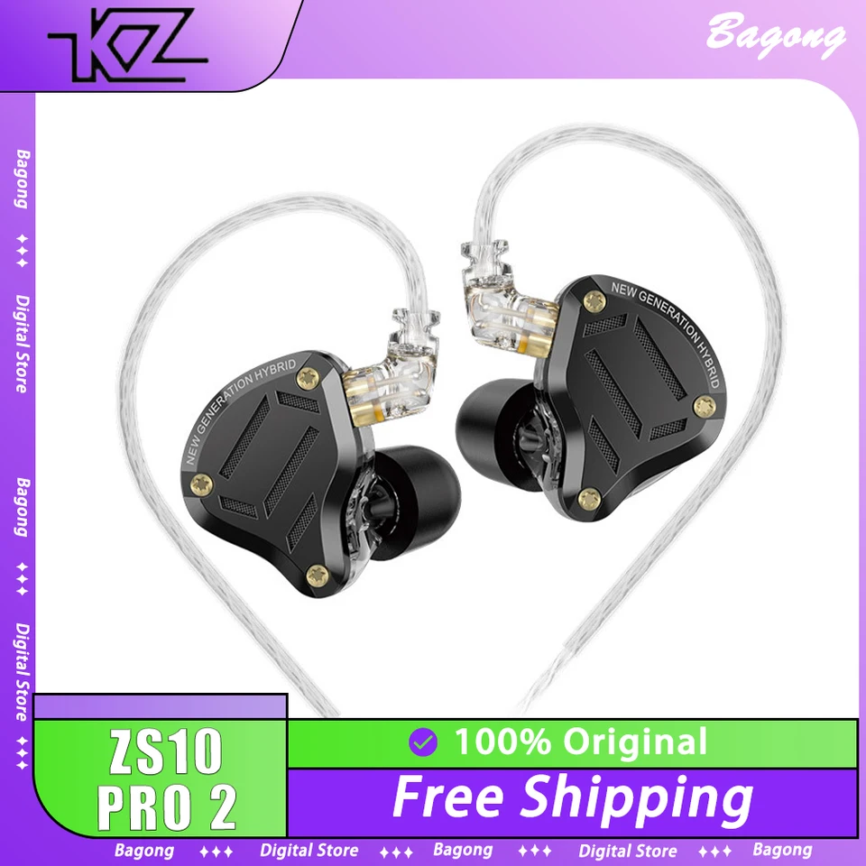 KZ ZS10 PRO 2 káblové slúchadlá HIFI Vlastné nastavenie kvality zvuku do uši upgradovanie drôtov pre slúchadlá pre milenec hudby profesionáli