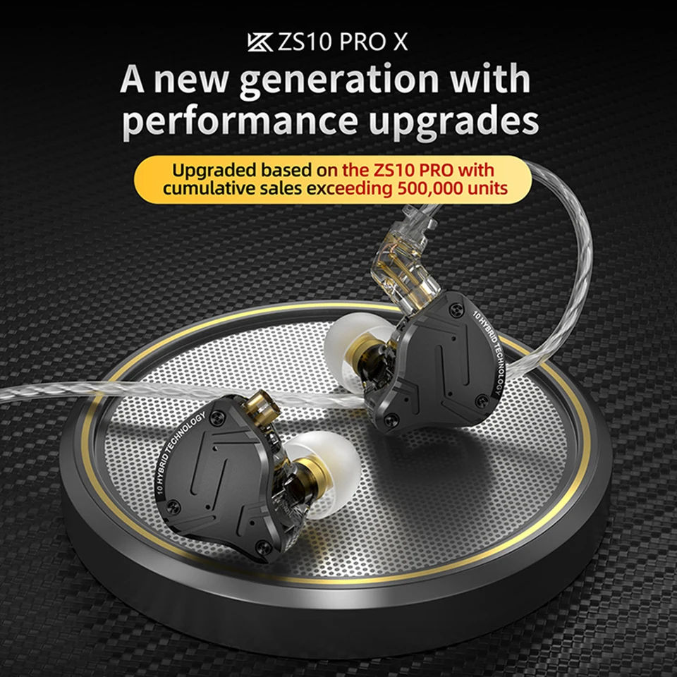 KZ-ZS10 PRO X HIFI BASS BASS SARBUDS ZAMETE SOLO ZOBRAZENIE ZAMESTNENIA ZAMESTNANCOV Kovové headetové hybridné ovládače káblové slúchadlá