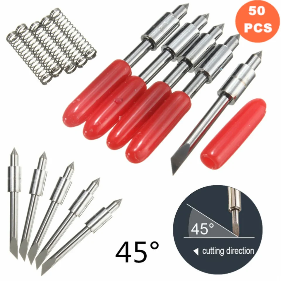 Kztech 50ks 45degree Cutting Plotter Blades pre Graphtec CB15 Vinyl Cutter Silhouette Cameo Blade 45 stupňa CB15U