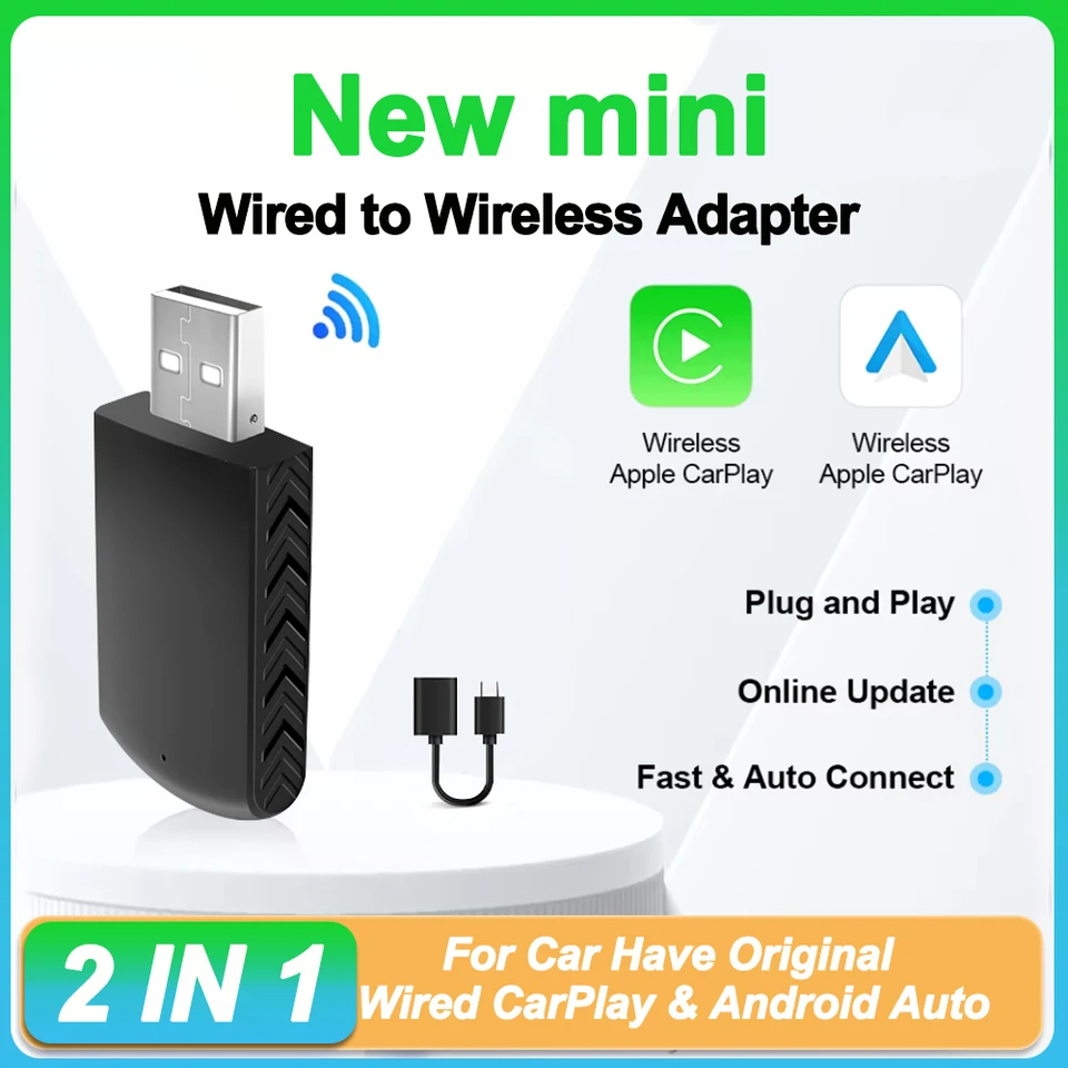 Kábané do bezdrôtovej CarPlay & Android Auto AI Box Mini kompatibilné s 99% plug a hrajte Smart Dongle