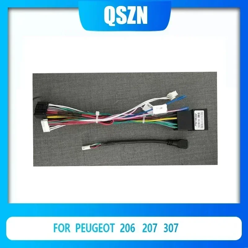 Kábel boxu QSZN Canbus pre Peugeot 206/207/307 pre roky 2006-2013 16 pinový zväzok napájania káblových káblov automobil