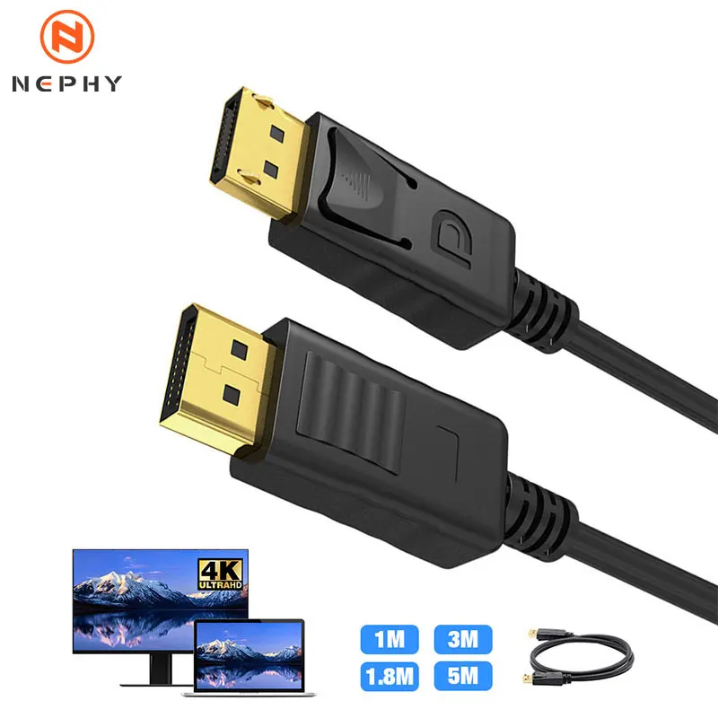 Kábel DisplayPort 4K DP 1.2 Video Audio kábel adaptér portu pre Xiaomi TV Lotep Videohra DP Cable Cable Port Port