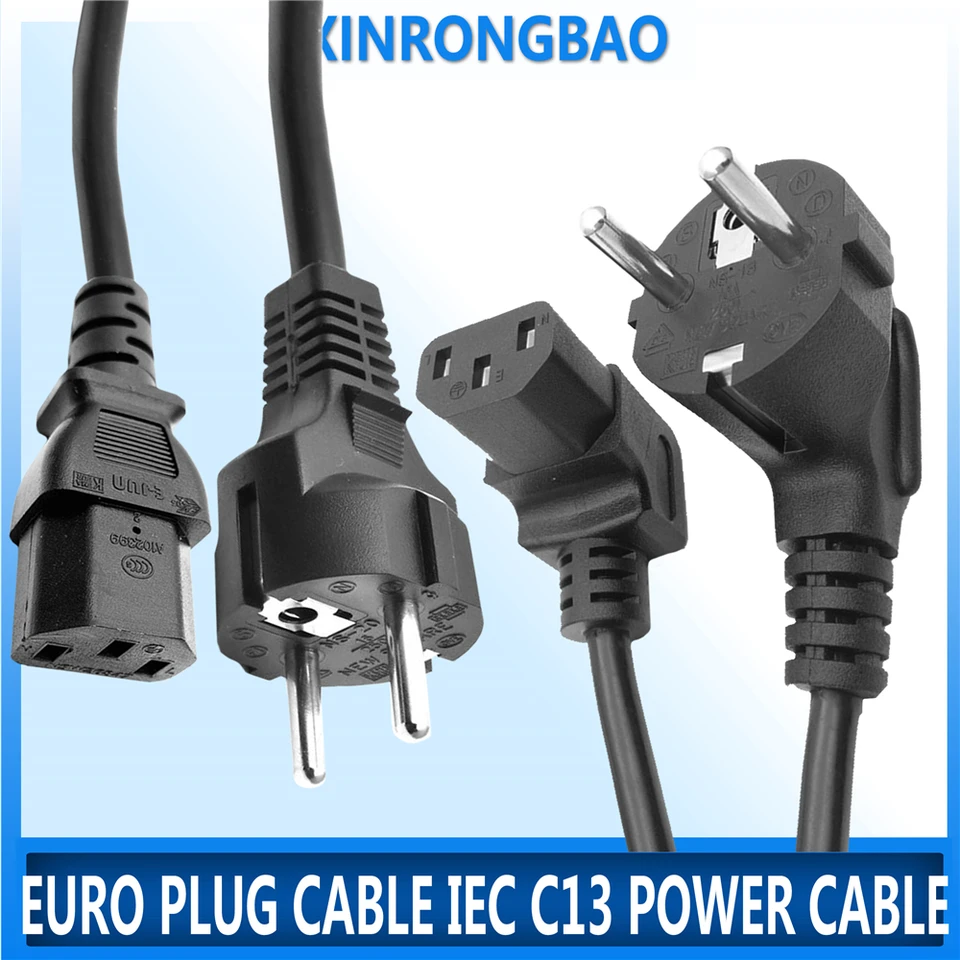 Kábel Euro zástrčka IEC C13 počítačový kábel napájacieho kábla 0,3 m 1 m 1,5 m 2,5 m napájací kábel EÚ pre monitor PSU Antminer Printer BK