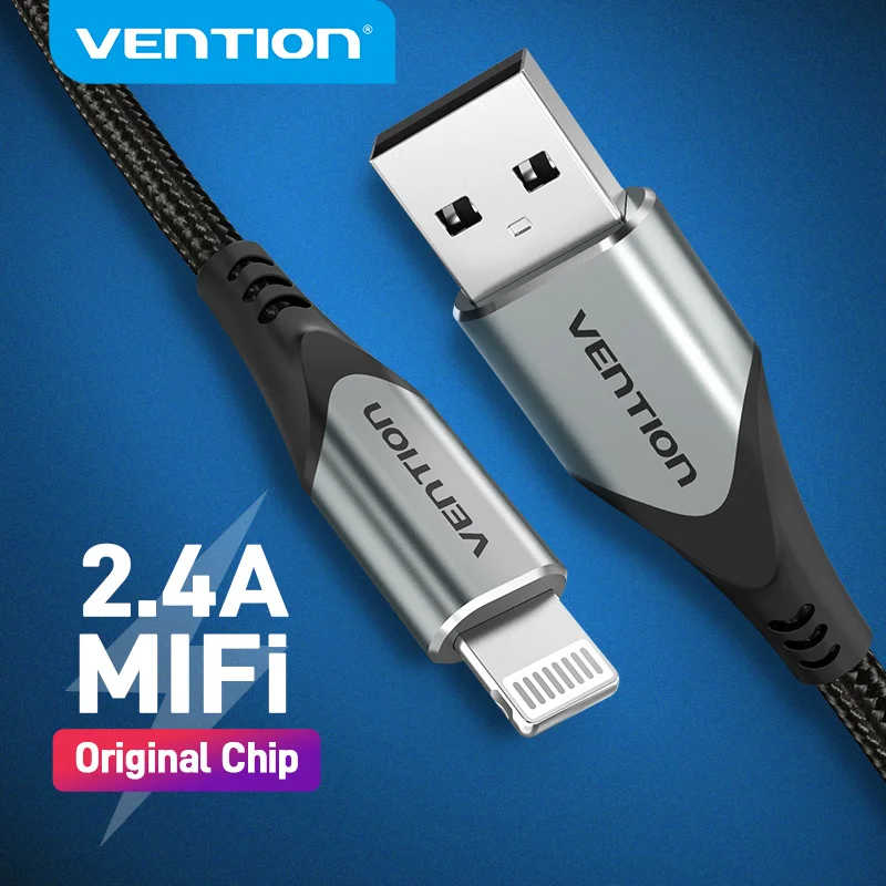 Kábel mfi USB pre iPhone 12 max 11 xs x 8 plus USB poplatok za iPhone 12 Mini 2.4a rýchle nabíjanie USB Data Data kábel