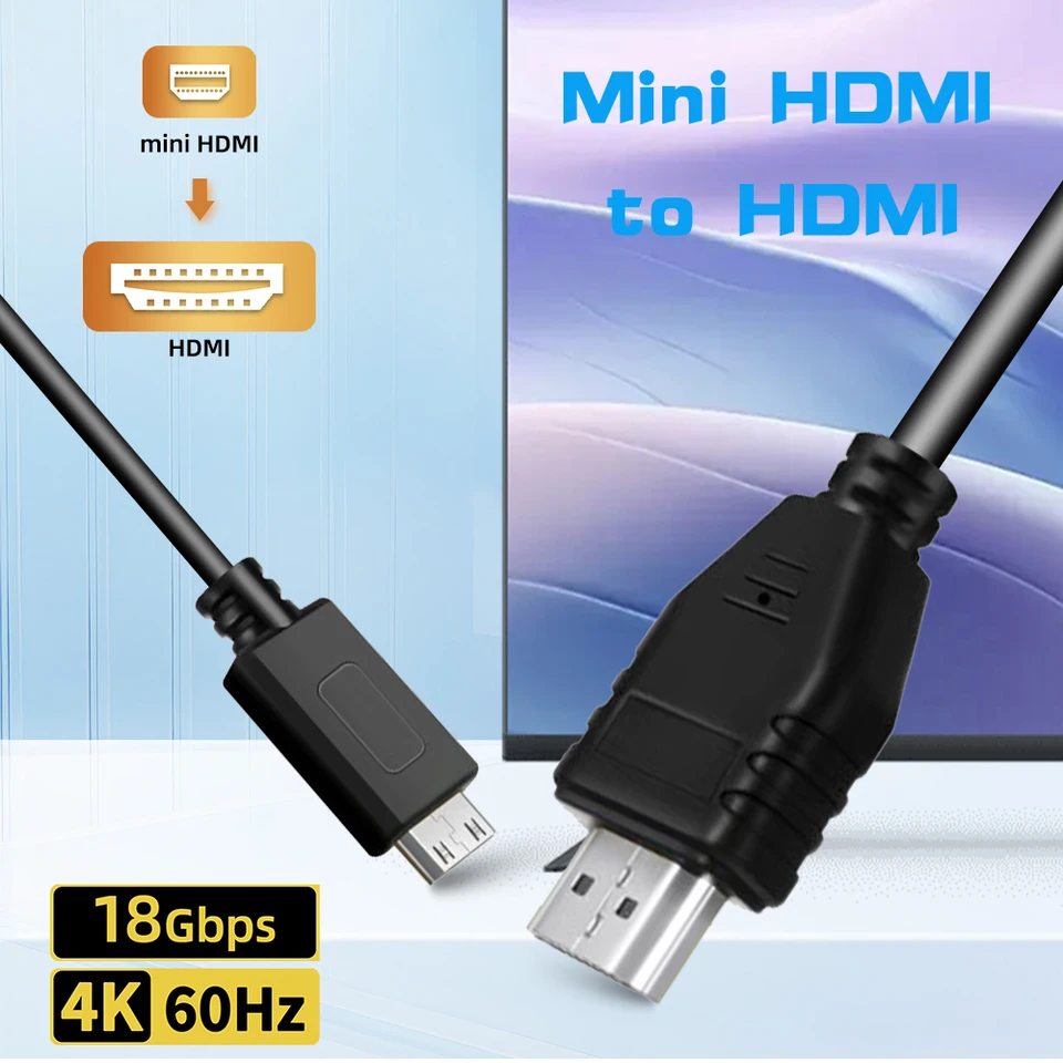 Kábel Mini HDMI 4K 60 Hz HDMI až Mini HDMI 2,0 Kábel 0,5 m/0,3 m/1 m/1,5 m mini HDMI kábel do HDMI pre notebook Nikon Canon Sony PC