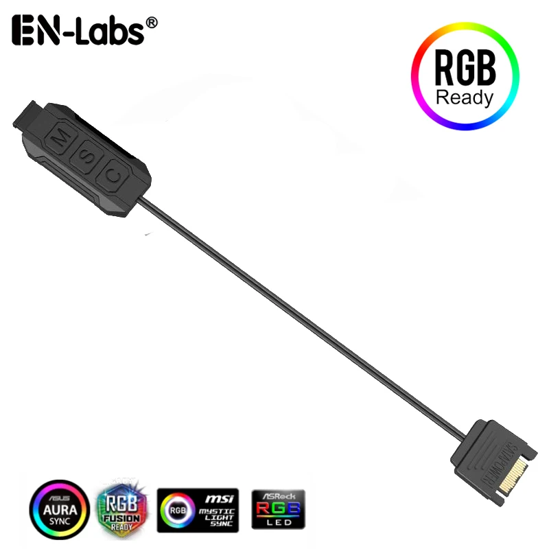 Kábel ovládača RGB, PC 5V 12V ARGB CPU COUN COUNT ventilátor LED LED LET SLEPLIVE SLOŽKA SLAMKA Voda chladenie AURA OVLÁDAŤ, SATA/MOLEX