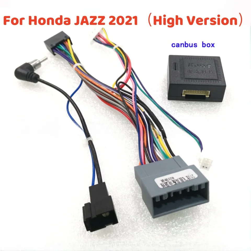 Kábel s výkonovým postrojom s výkonom 16 pinov s Canbus Box HD-RZ-01 pre Honda Jazz 2021 (vysoká verzia) Android 2 DIN GPS Radio CAR
