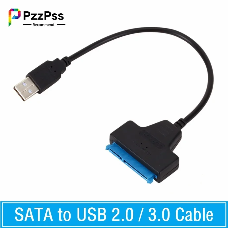 Kábel SATA na USB 3.0 / 2,0 až 6 Gbps pre 2,5 palca externý HDD SSD pevný disk SATA 3 22 PIN adaptér USB 3.0 do SATA III kábel