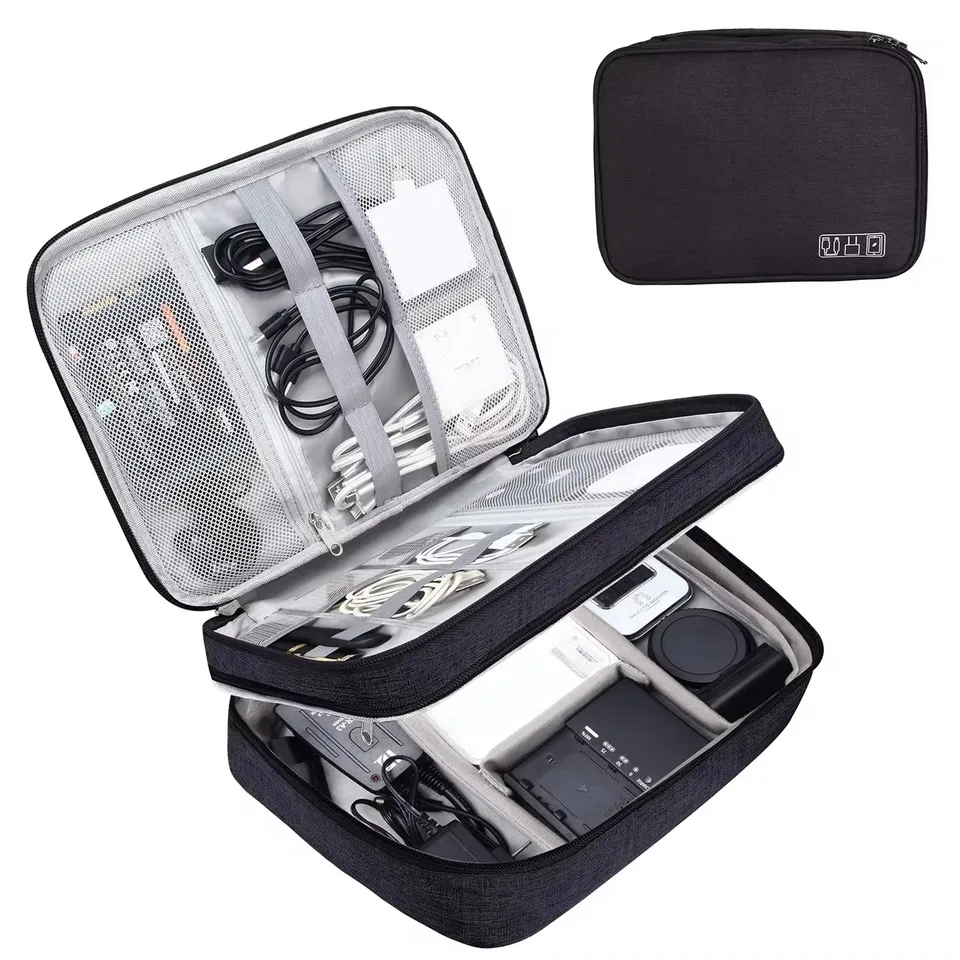 Kábel Storage Vrecko Waterproof Digital Electronic Accessories Organizátor Prenosný kufrík organizátor pre káblovú nabíjačku