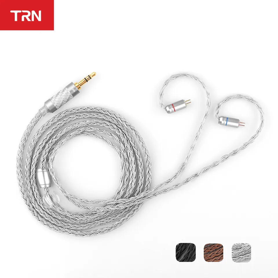 Kábel TRN T2 16 jadro strieborný kábel HIFI Vylepšenie kábla MMCX/2PIN pre TRN V90 BA5 V80 T2 C10 C16 ZS10 AS10 S2