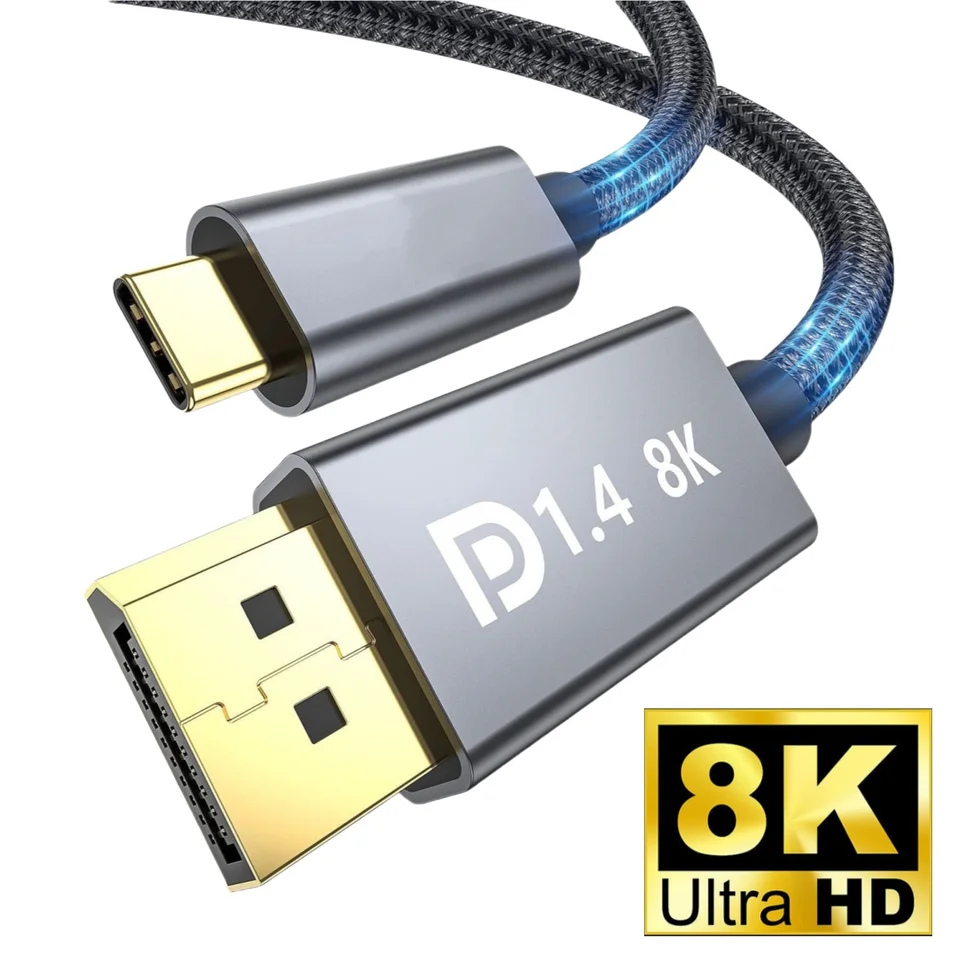Kábel typu C až DP 1,4 8K60Hz Dynamic HDR USB C na displejový kábel Thunderbolt 3 4 4K pre MacBook Pro Samsung S21 Huawei Dell