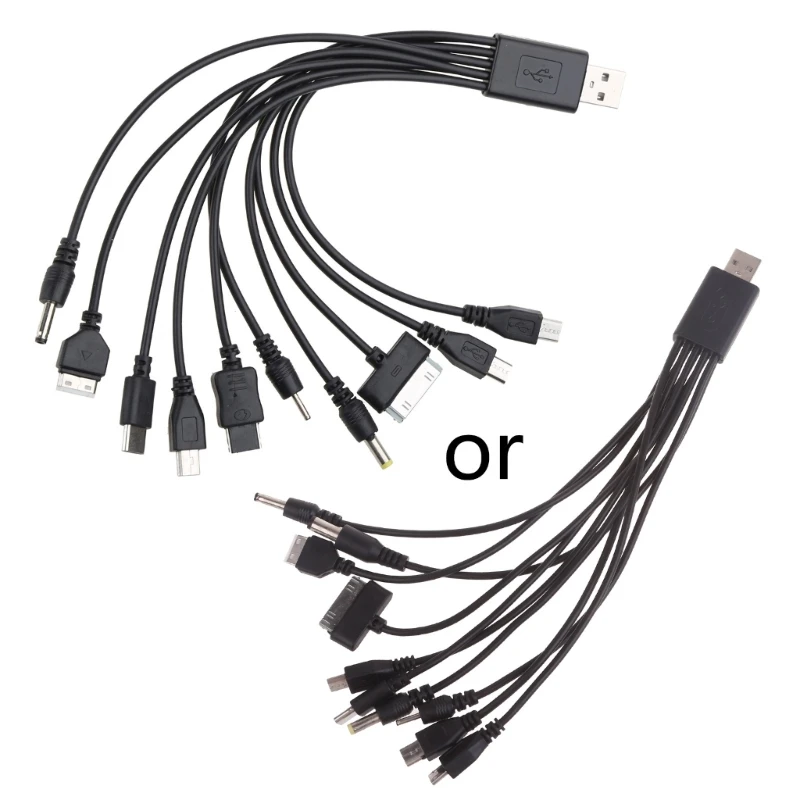 Kábel Universal USB na viacerých zástrčkách 10 v 1 USB kábel pre kábel smartfónov 20 cm/7,87in