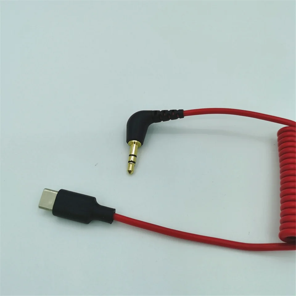 Kábel USB C až 3,5 mm pre Wireless GO II, stĺpený pravý uhol TRS Mužský DAC AUX Adapter Adapter Audio kábel