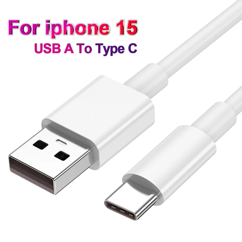 Kábel USB C pre iPhone 15 Pro Max USB A to Typ C Rýchle nabíjačku pre Xiaomi Samsung MacBook iPad 3A Dátový kábel mobilného telefónu