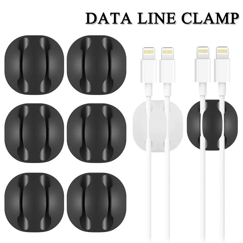 Káblové organizátor Silikón USB Dátový drôt na vodiči Clamp Office Office Petre Pety Management Clips Držiak kábla pre linku pre slúchadlá myši