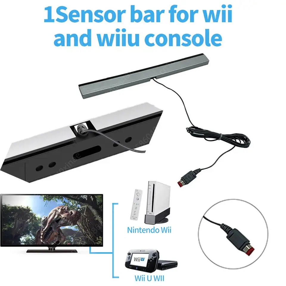 Káblové prijímač snímača pohybu pre Nintendo Wii/Wii U Hra pohyb diaľkového baru na diaľkový infračervený lúč IR induktorový panel s predĺženým káblom