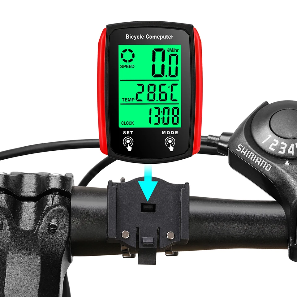 Káblový merač bicykel počítačový tafometer nepremokavý bicykel kilometer na počítadlo
