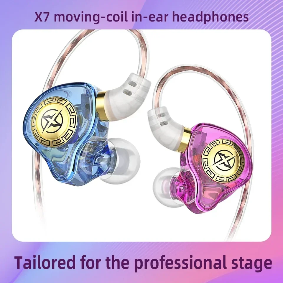 Káponáre KZ X7 HIFI Káblové slúchadlá s dynamickým slúchadlám s mikrofónom v ušiach slúchadlách Bass headset pre športovú fitness hudbu 2024