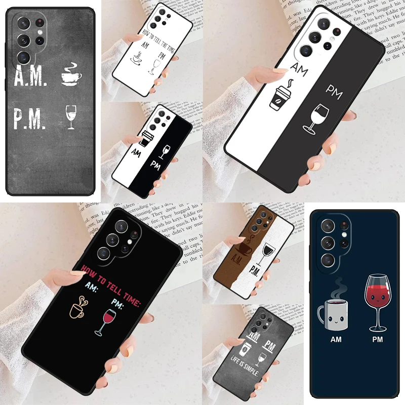 Káv pre kávové víno Puzdro pre telefón Samsung Galaxy S24 S23 S22 S21 Ultra S10 Note 10 Pro S20 Plus Fe S9 S8 Cover