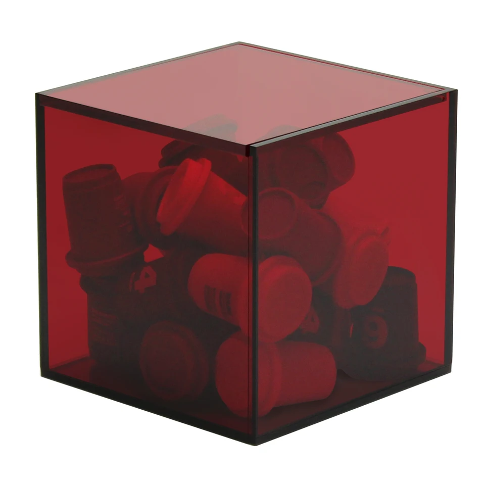 Kávová kapsula Storage Box Coffee Držiteľ organizátorov Príslušenstvo Čistá ručne vyrábaná akrylová skrinka pre použitie v dome a kancelárske použitie (červená)