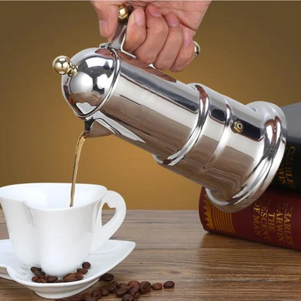 Kávová kávová kávovar z nehrdzavejúcej ocele Moka Percolator Coffee Pot Italian Coffee Maker
