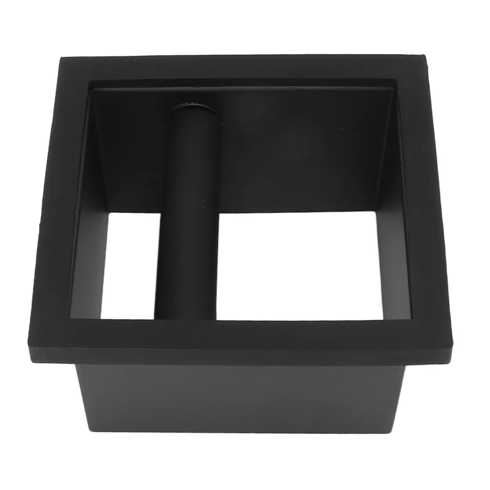 Kávová mletá knock box Square bez dna bez dna čierna guma ptfe oceľová krabica pre kaviareň pre domácu kuchyňu