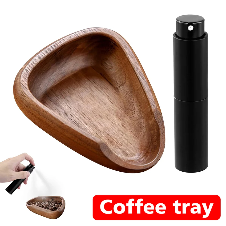 Kávové zrná dávky podnosy Kávové zrná Dávkovanie šálky a svetlo sprej fľaša barista kávové zrná meranie podnosu set espresso náradie