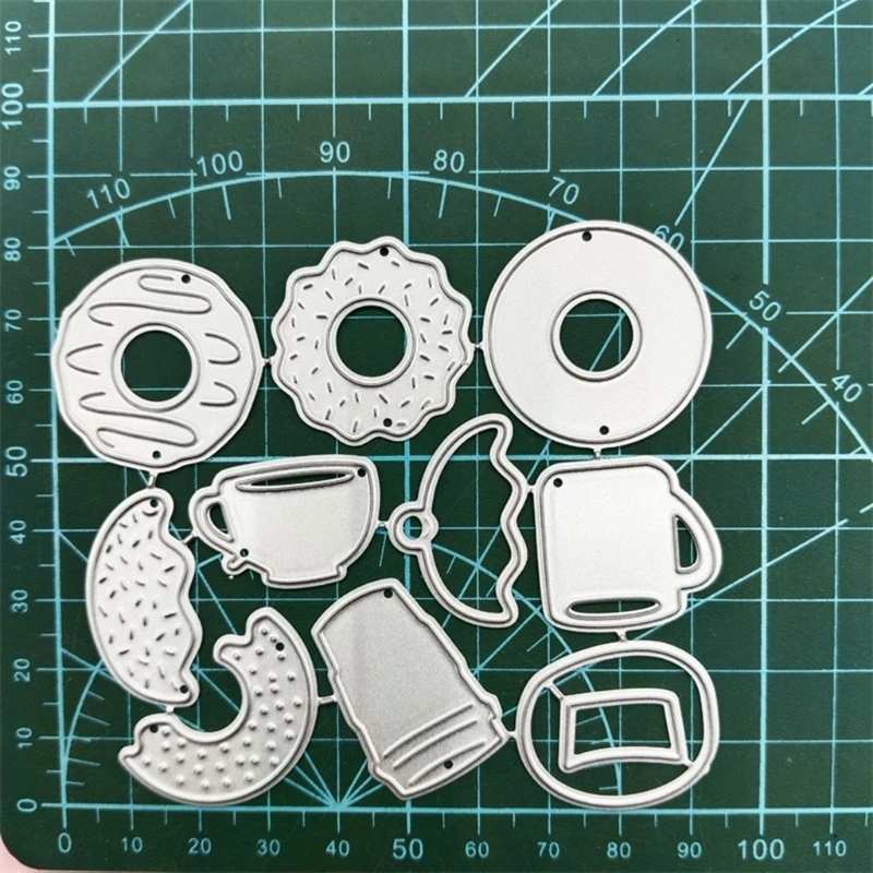 Kávový šálka kovový rezací makrík scrapbooking šablón na rezy karty reliéf DIY