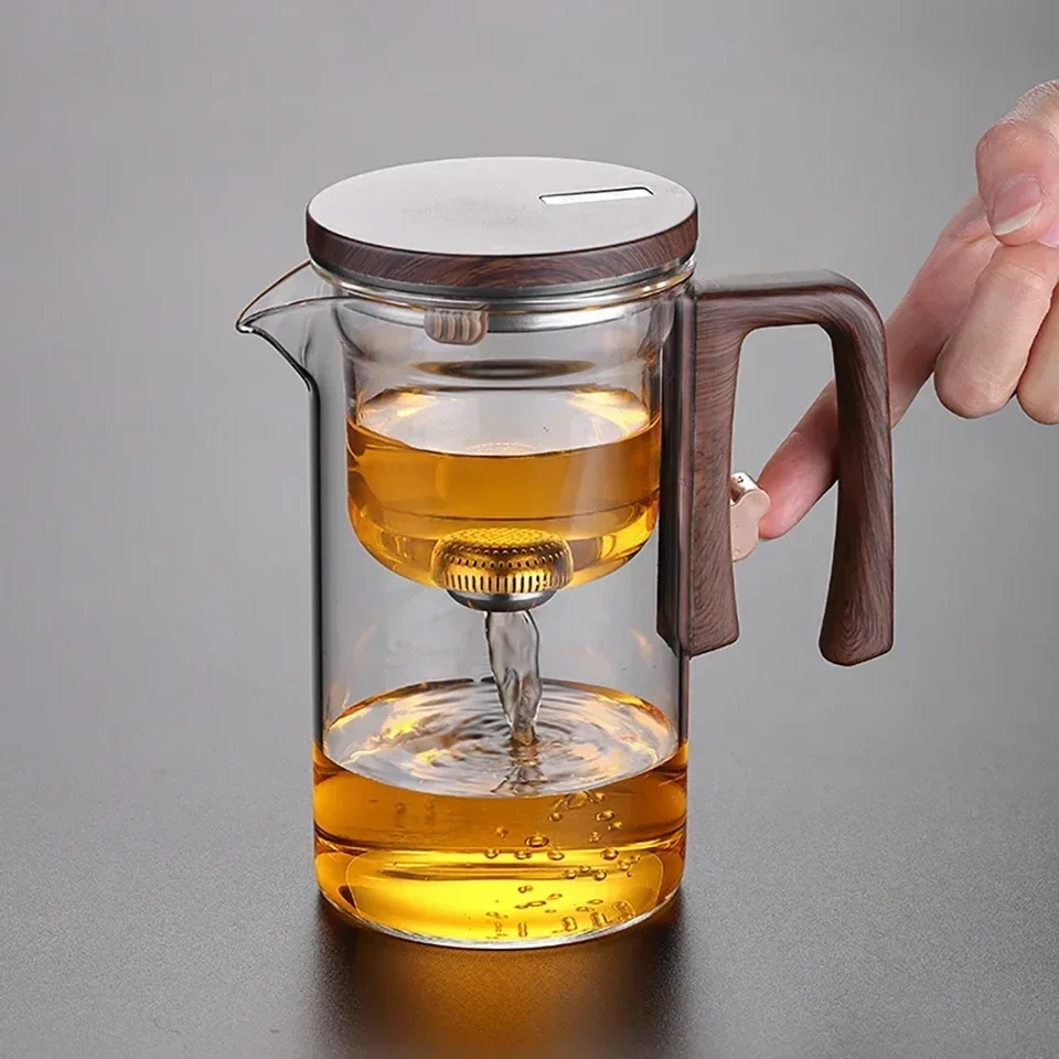 Kážník z magnetického filtra, tepelne rezistentná borosilikátová sklenená čajová kanvica, 520 ml/720 ml, s odnímateľným silom, domácim lenivým čajovým artefaktom