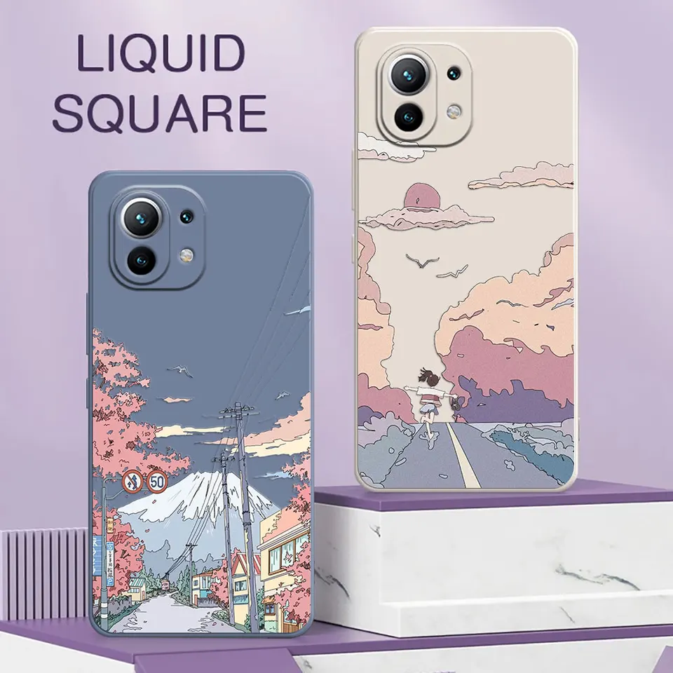 Kórea Japan v štýle scenérie Telefón pre Xiaomi 13 12T 11T 10T 13T PRO MI 11LITE 5G NE 12 11 9 LITE Soft Liquid Funda Zadný kryt