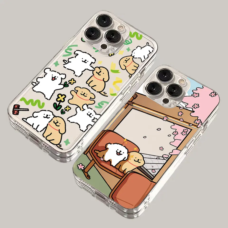 Kórea šteniatka Maltese Puzdro pre Oppo Reno 12f 12f 12 7 11f 10 2f 4 8T 8Z 7Z 7 6Z 6 5 Pro Plus 4G 5G Clear Soft TPU Cover TPU