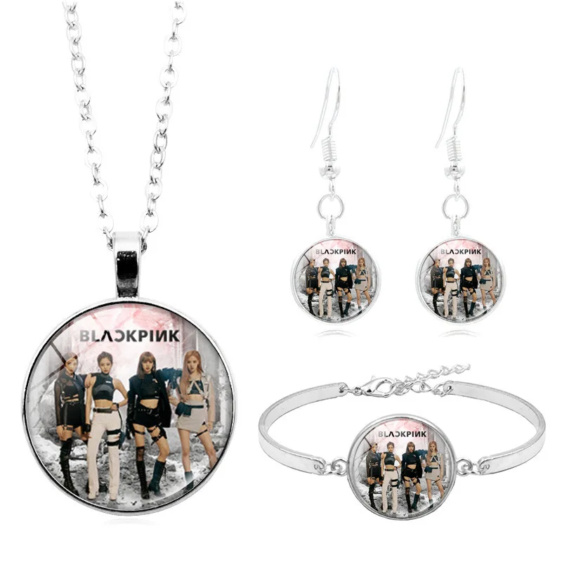 Kórejská dievčenská skupina Rose Lisa Jisoo Jennie Trendy Fashion móda Kpop šperky náhrdelníka bacelet do náušníc