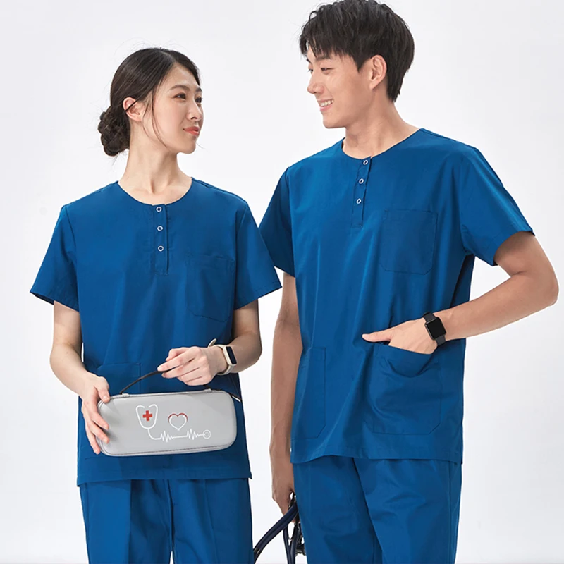 Kórejská lekárska uniformná sestra Scrup Set Workwear Ošetrovateľstvo Doctor Scrubs Uniformy veterinárne zubné oblečenie Tunnic 212