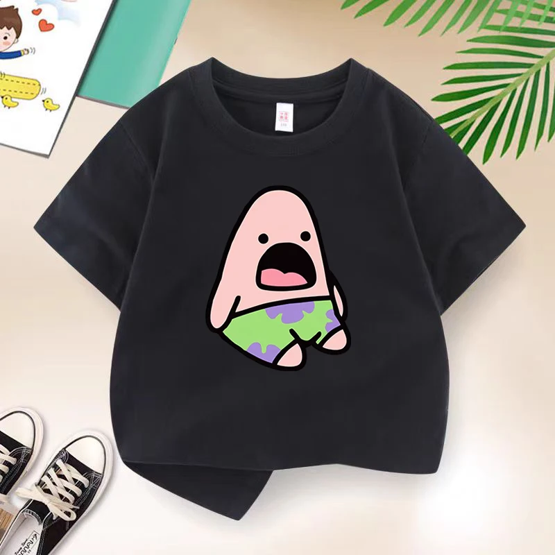 Kórejská morská hviezda Detské deti oblečenie chlapcov Tričko Cartoon Summer Top Cotton Kids Krátke rukávy detské deti tričko 2-12 rokov