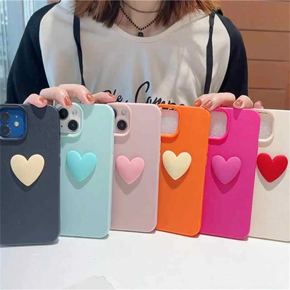 Kórejská ružová modrá čierna oranžová biela ruža červená červená 3D puzdro pre srdcový telefón pre iPhone 16 15 14 13 12 12 Pro Max