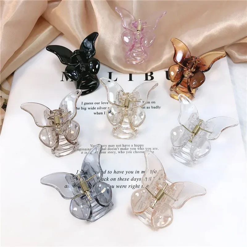 Kórejské motýľ Barrettes motýľové vlasové klip pre ženy dievčatky CLAW CLIP KRAB VYVÁDANIE ČEČ