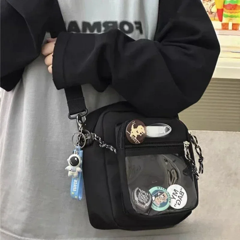 Kórejské módne kabelky pre ženy a mužov unisex itabag priehľadný vreckový vreckový vreckový telefón a kabelku malá taška na rameno ita