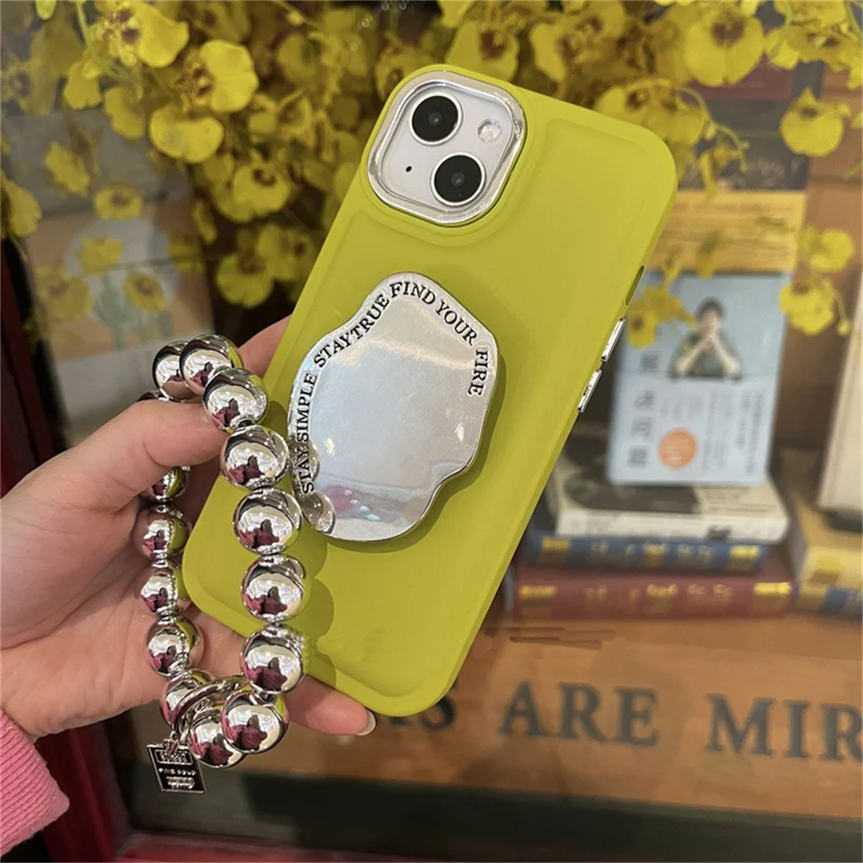 Kórejské oblakové držiak korálky náramok pre náramok pre iPhone 14 15 Pro Max 13 12 Pro 11 Plus Shockproof zadný kryt