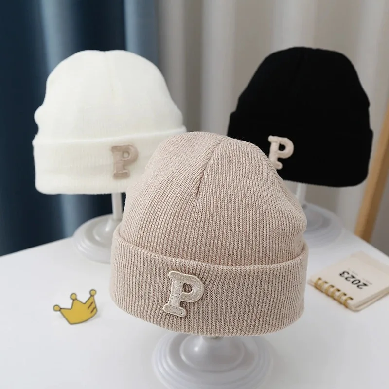 Kórejský detský klobúk čiapka Čiapka Spevnená farebná lista Pletená čiapka pre detské dievča dievča kapota jeseň zima novorodenecké teplé čiapky gorras