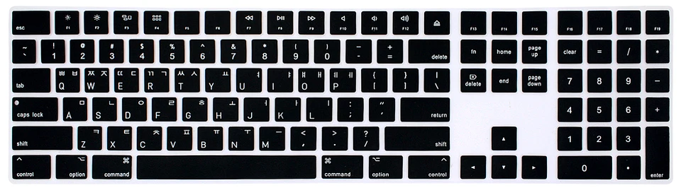 Kórejský kryt klávesnice A1843 Bluetooth Keyboard Cover Skin Skin pre Apple Magic Keyboard s numerickou klávesnicou Us Layout A 1843