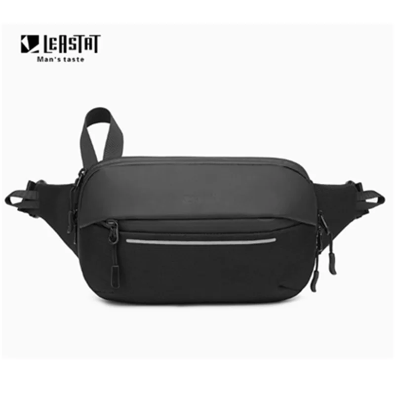 Kórejský módny pás taška Men Outdoor Sports Fanny Pack Men na hrudníku vrecko na krížový telesný pás.