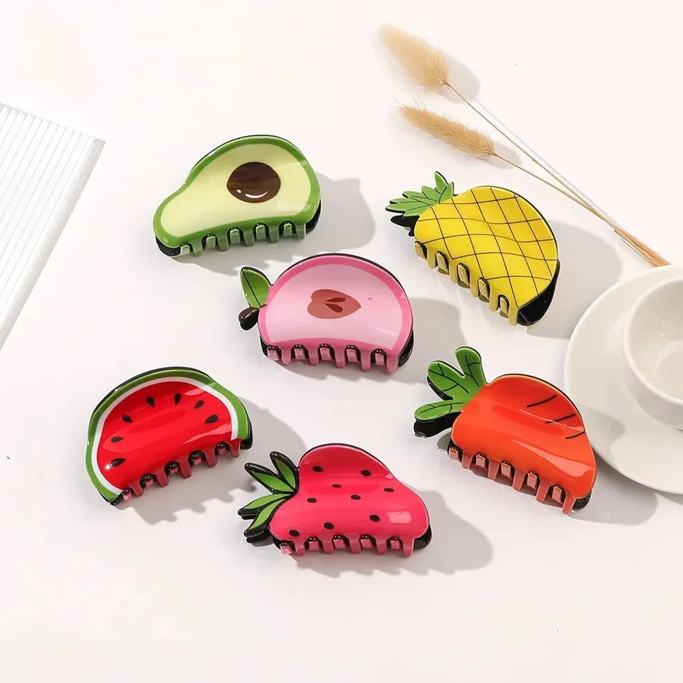 Kórejský ovocný štýl Hairpins Dievčatá Krásne vlasové pazúry klip Strawberry Watermel Headar Narodenky narodeninové oslavy vlasové doplnky darček