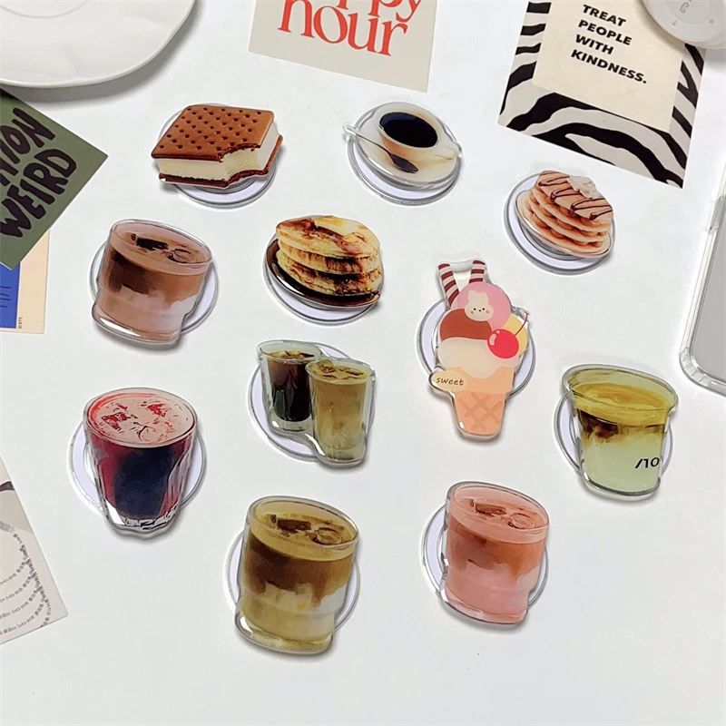 Kórejský roztomilý karikatúra Teatime Food For Magsafe Magnetic Phone Griptok Phone Držiak stojan Univerzálny telefón Ring Tok Tok pre iPhone