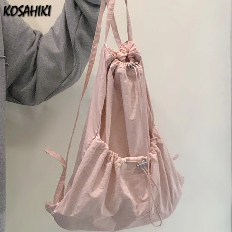 Kórejský sťahovací sladký batoh Y2K PREPPY Japanese Kawaii Schoolbags Simple všetkých zápasov študentov batohy vysokokapacitné